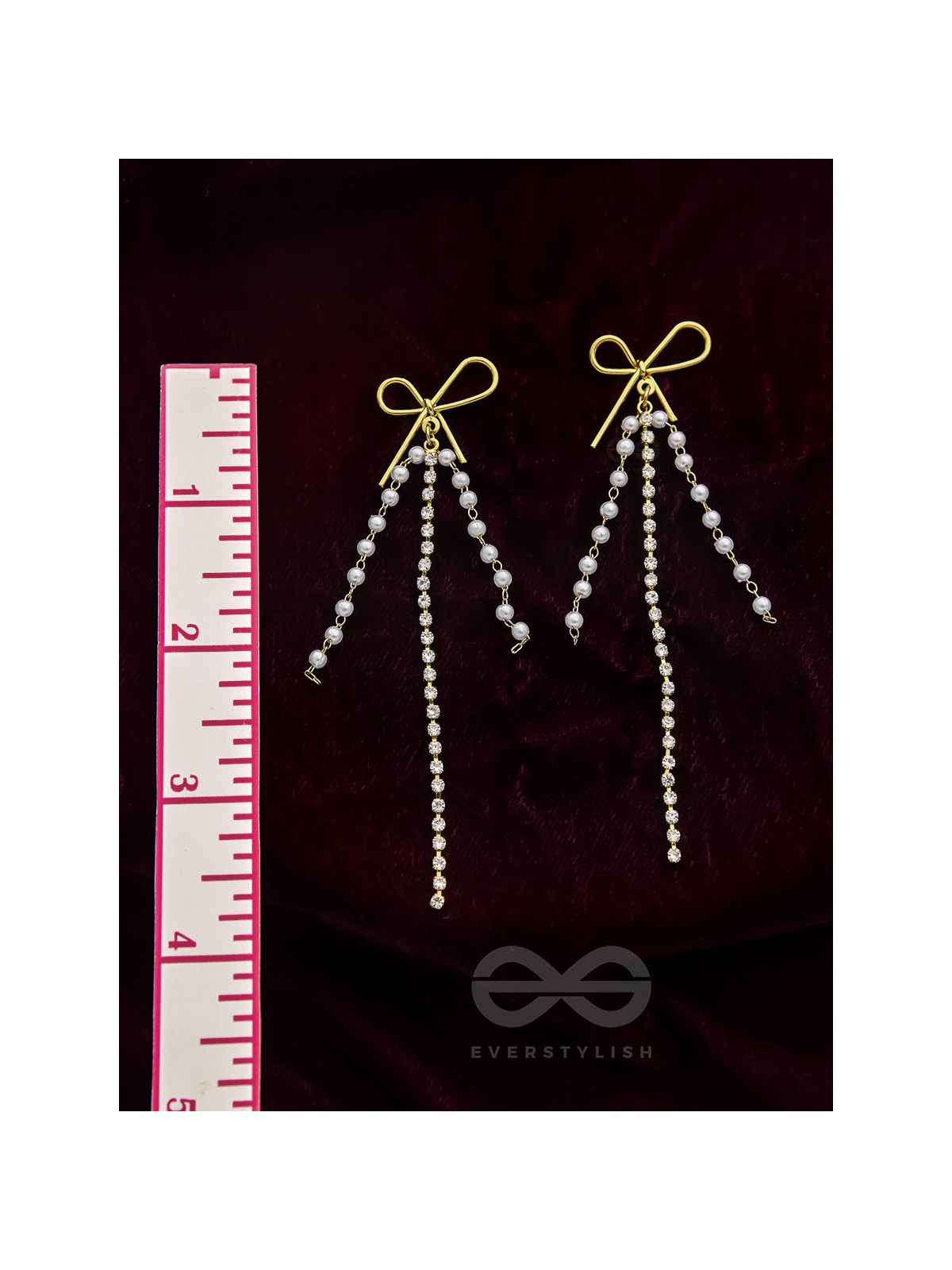 Bow n Arrow- Golden Beads Earrings