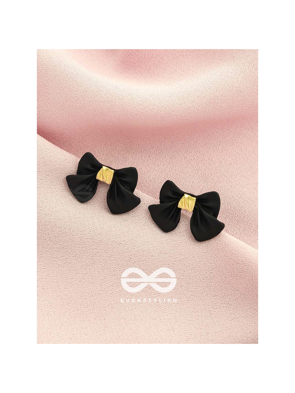 The Bow-Wow- Black and Golden Earrings