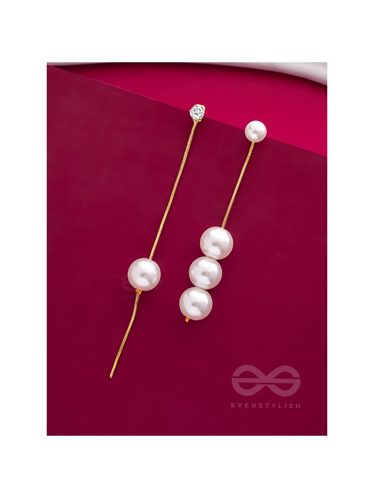 String-of-Pearls- Golden Pearl Earrings