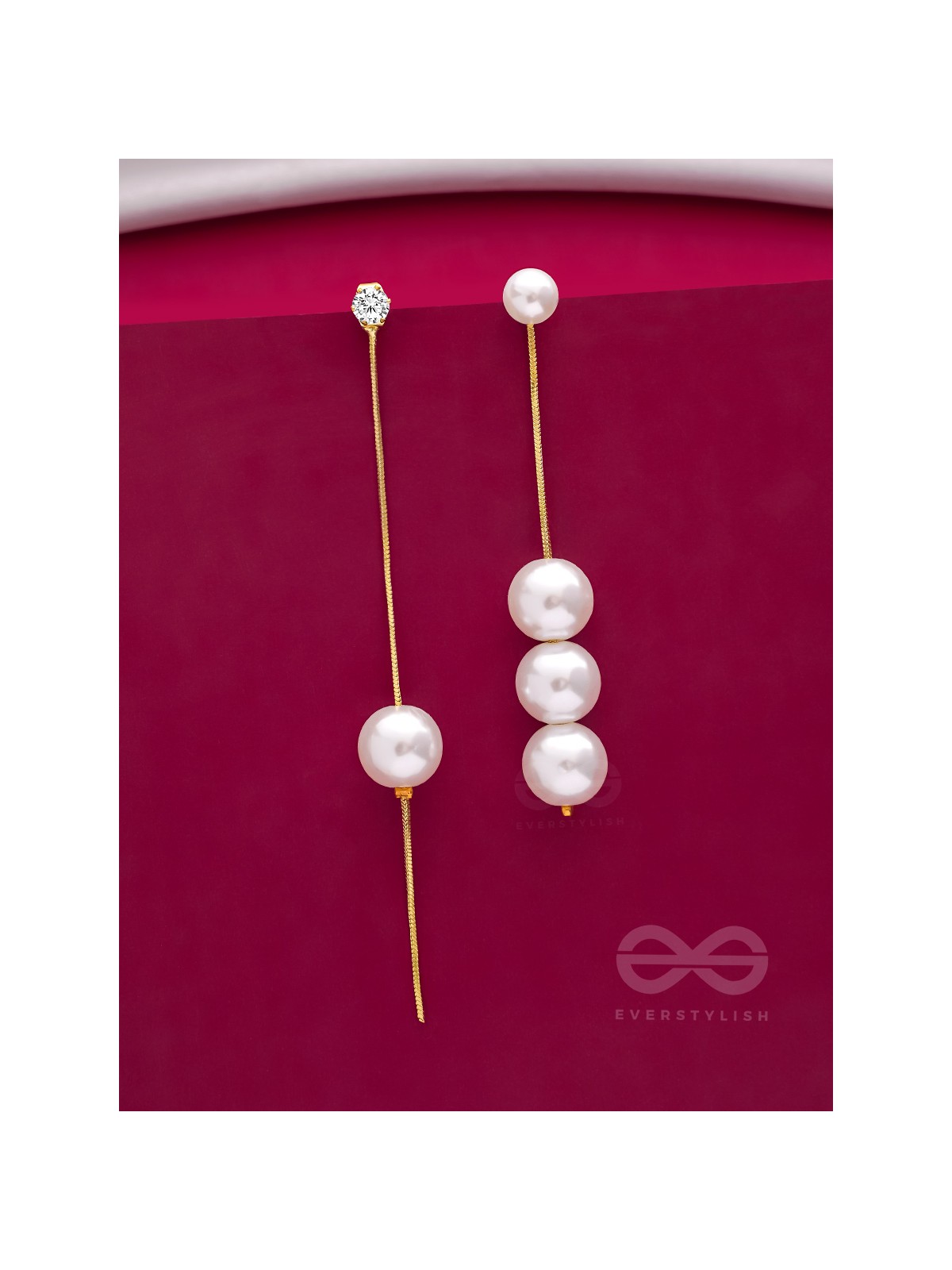 String-of-Pearls- Golden Pearl Earrings