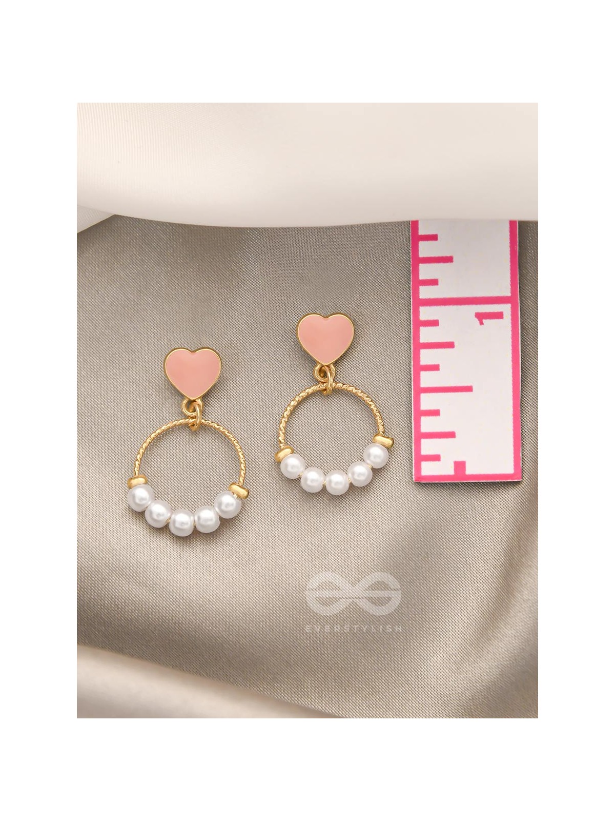 The Frosted Ring- Golden Pearl Earrings
