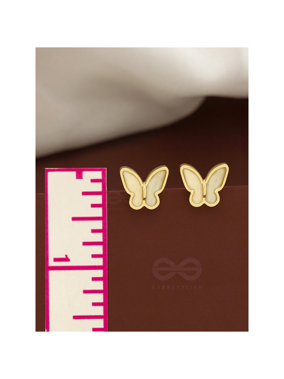 The Winged Wonder- White and Golden Earrings