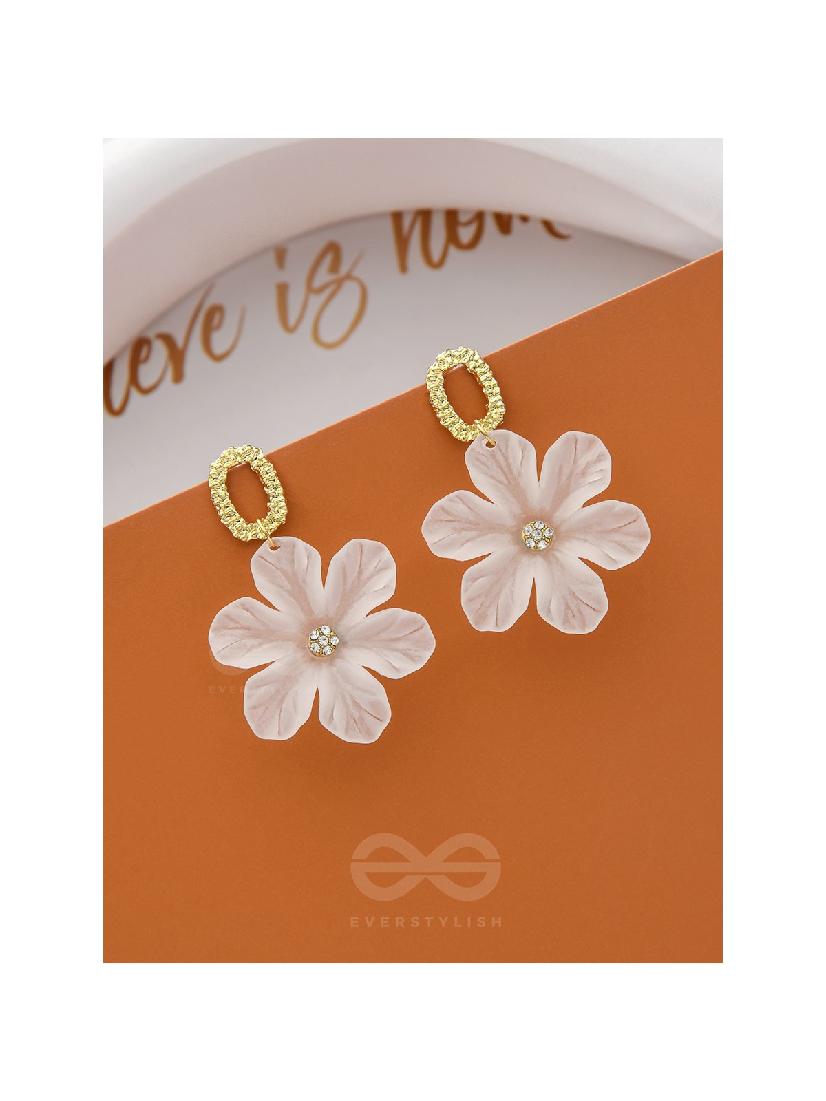 The Spring Blossom- White and Golden Earrings
