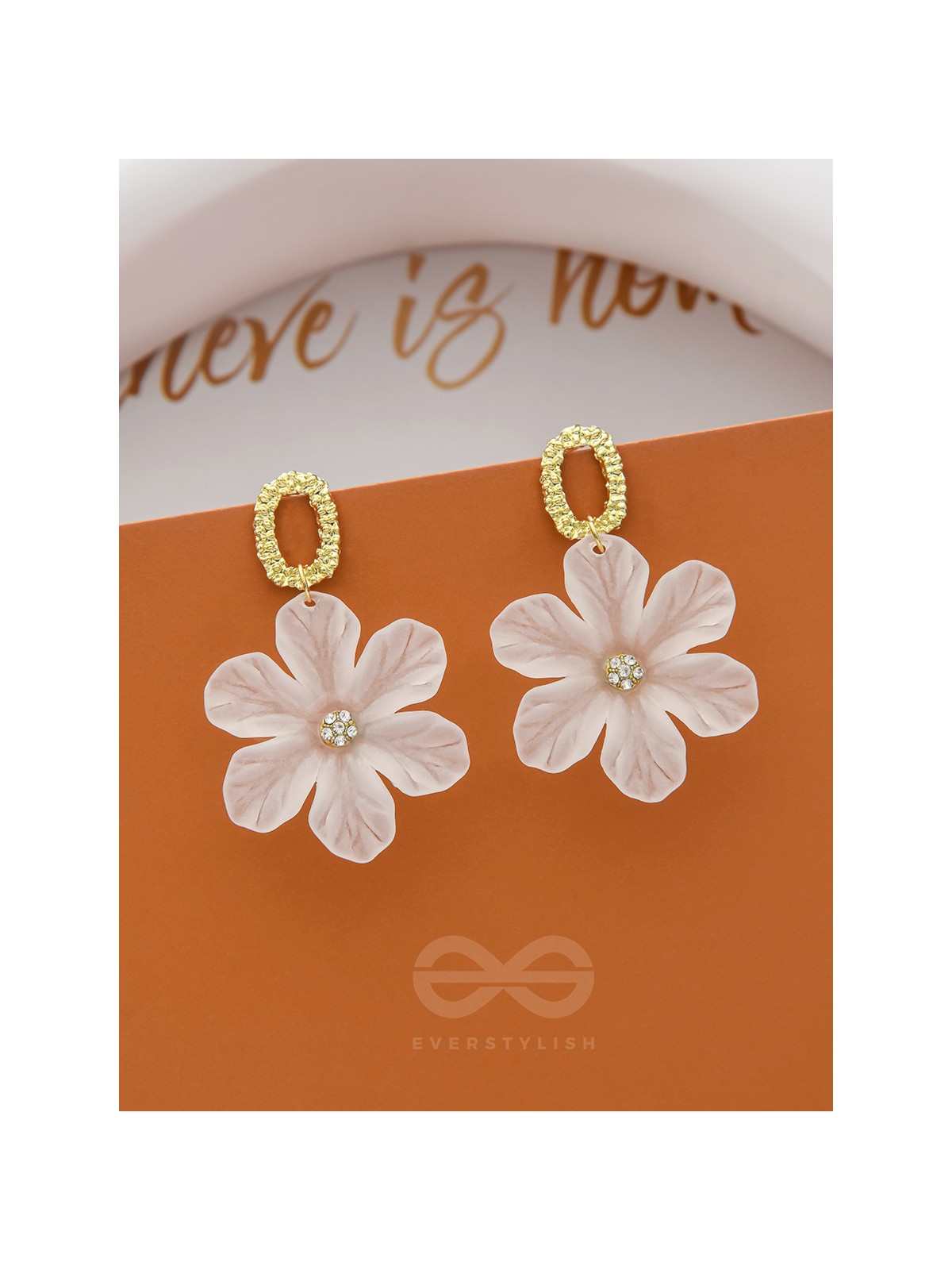 The Spring Blossom- White and Golden Earrings