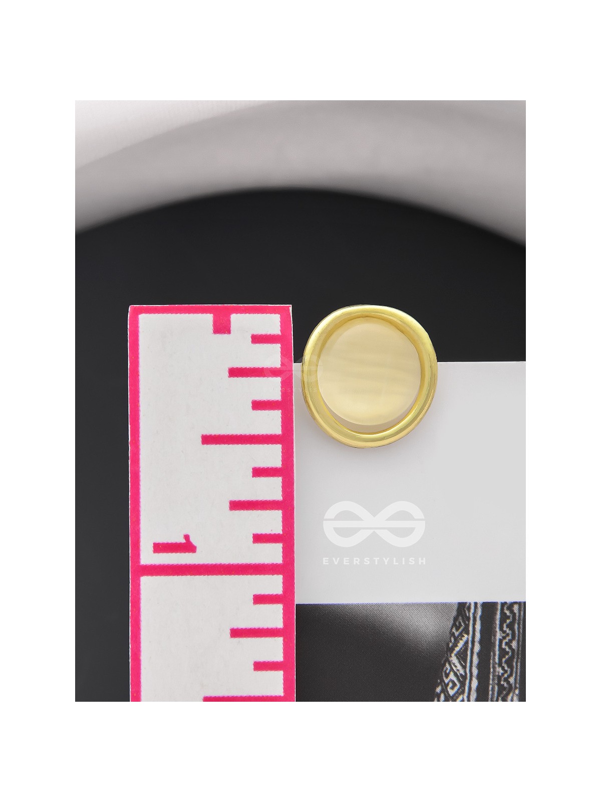 The Golden Sunrise- Golden Stud Earrings (Cream White)