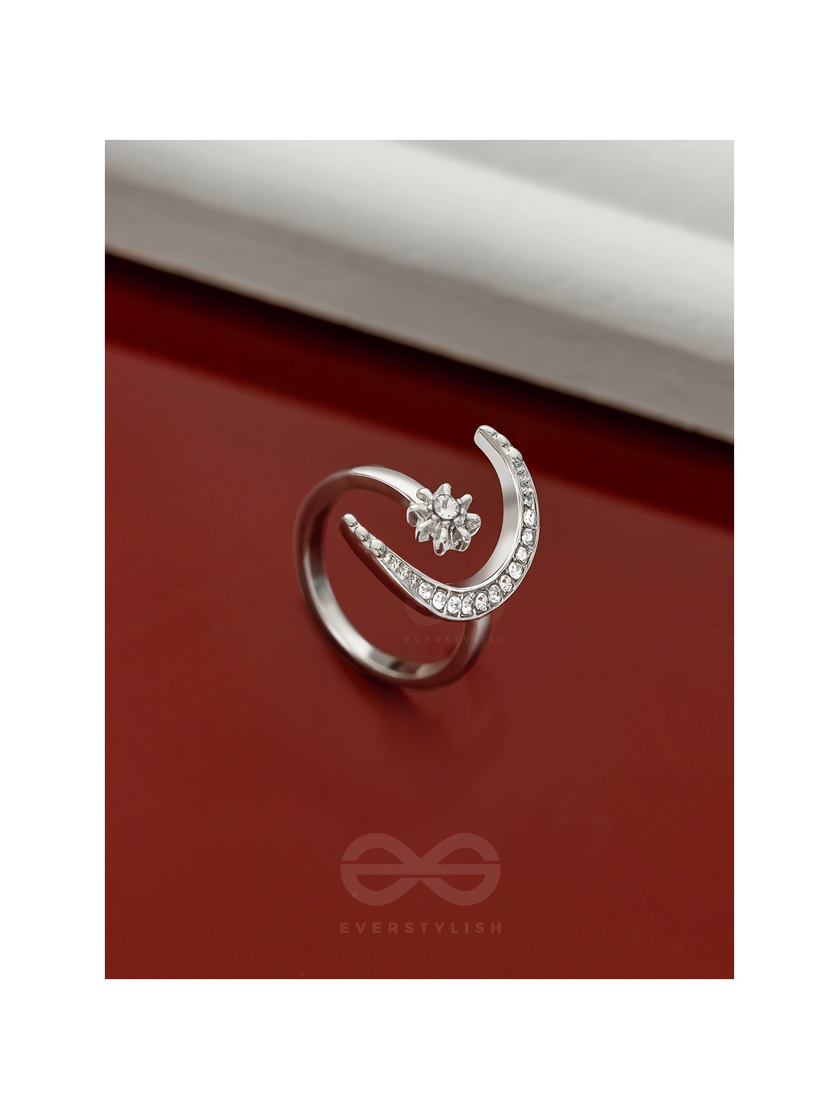 The Night Sky- Silver Rhinestones Ring