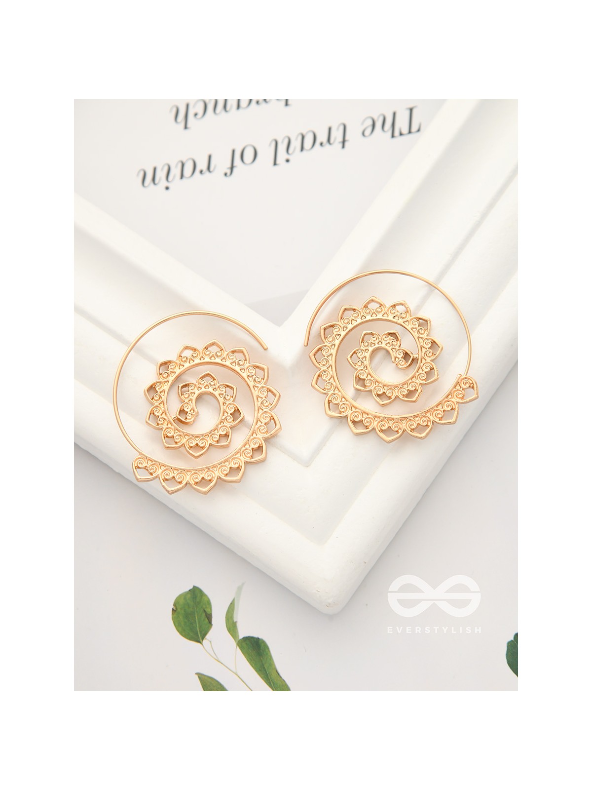 The Flaming Spiral- Chic Golden Earrings