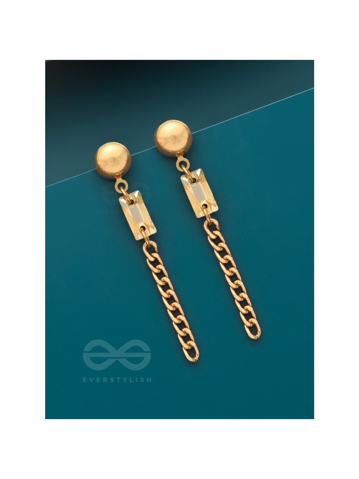 The Meteor Shower- Golden Crystal Earrings