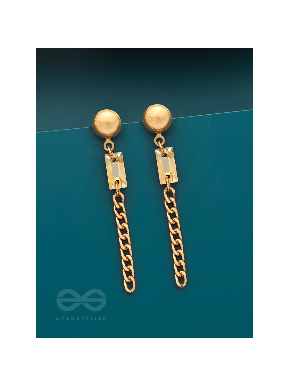 The Meteor Shower- Golden Crystal Earrings