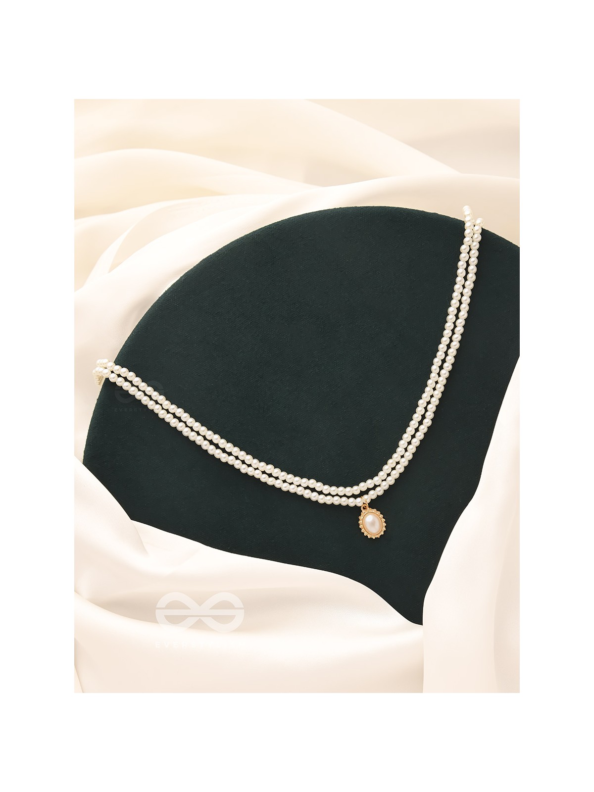 The Moonglade- White and Golden Pearl Necklace