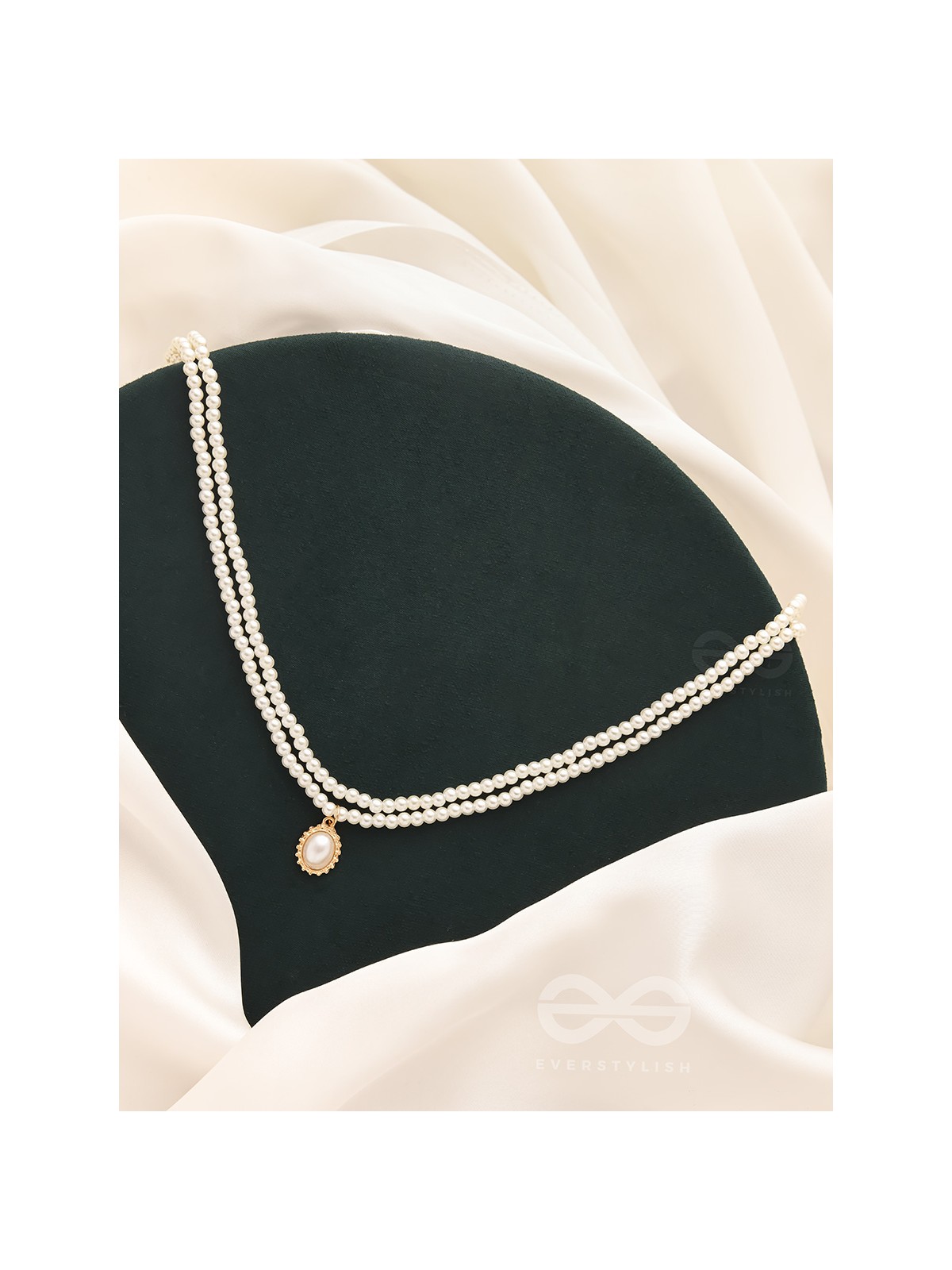 The Moonglade- White and Golden Pearl Necklace