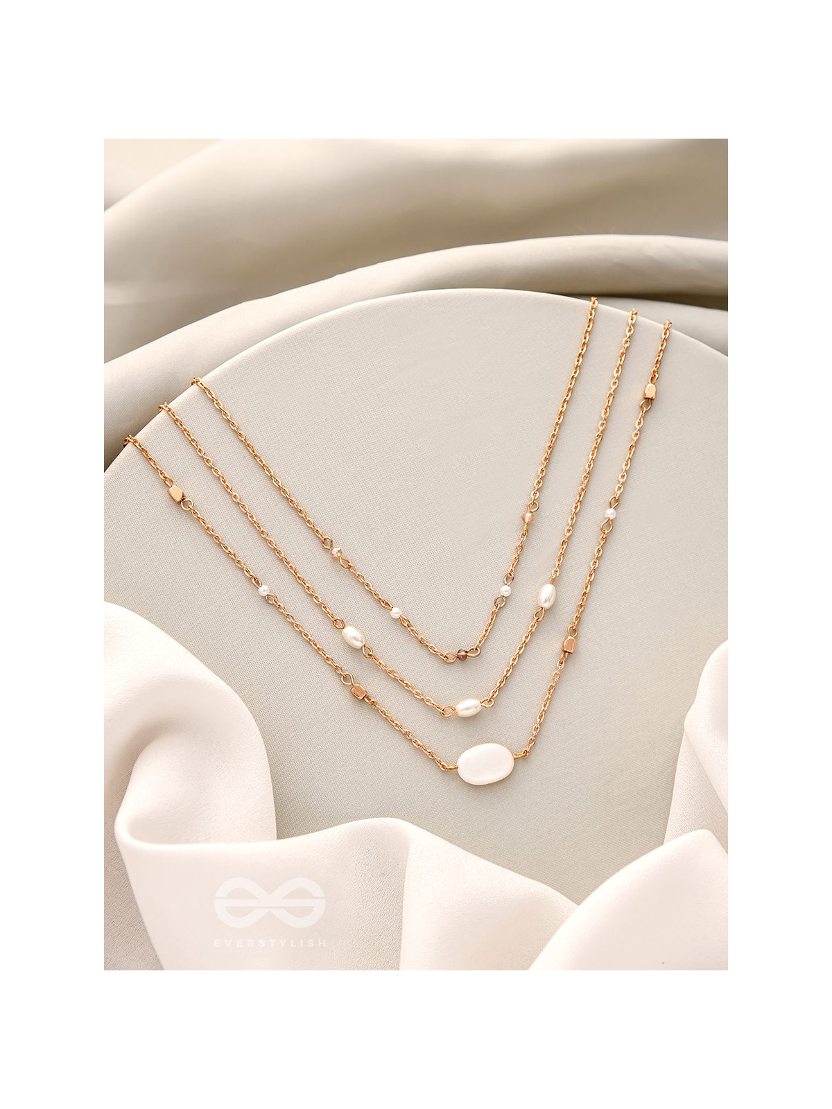 Lost In Space- Golden Stone Layered Necklace With Anti-Tarnish Coating 