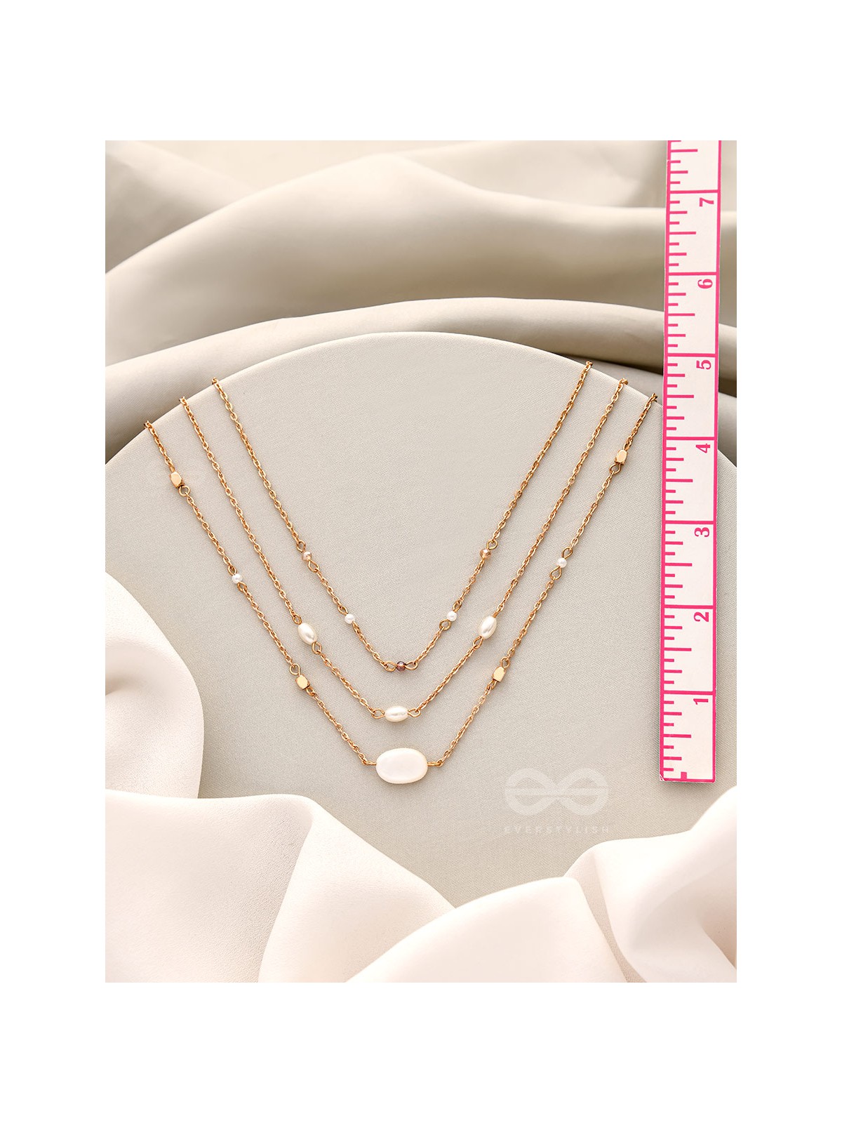 Lost In Space- Golden Stone Layered Necklace With Anti-Tarnish Coating 