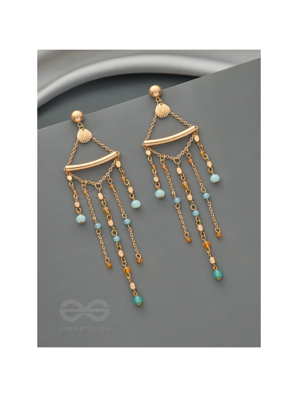The Majestic Chandelier- Golden Statement Earrings