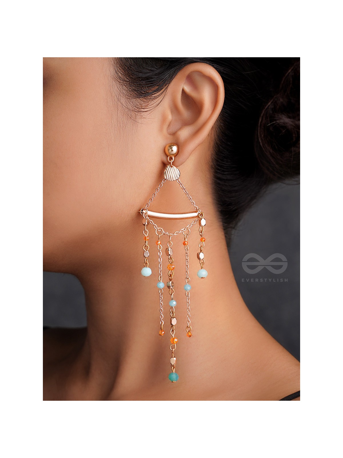 The Majestic Chandelier- Golden Statement Earrings