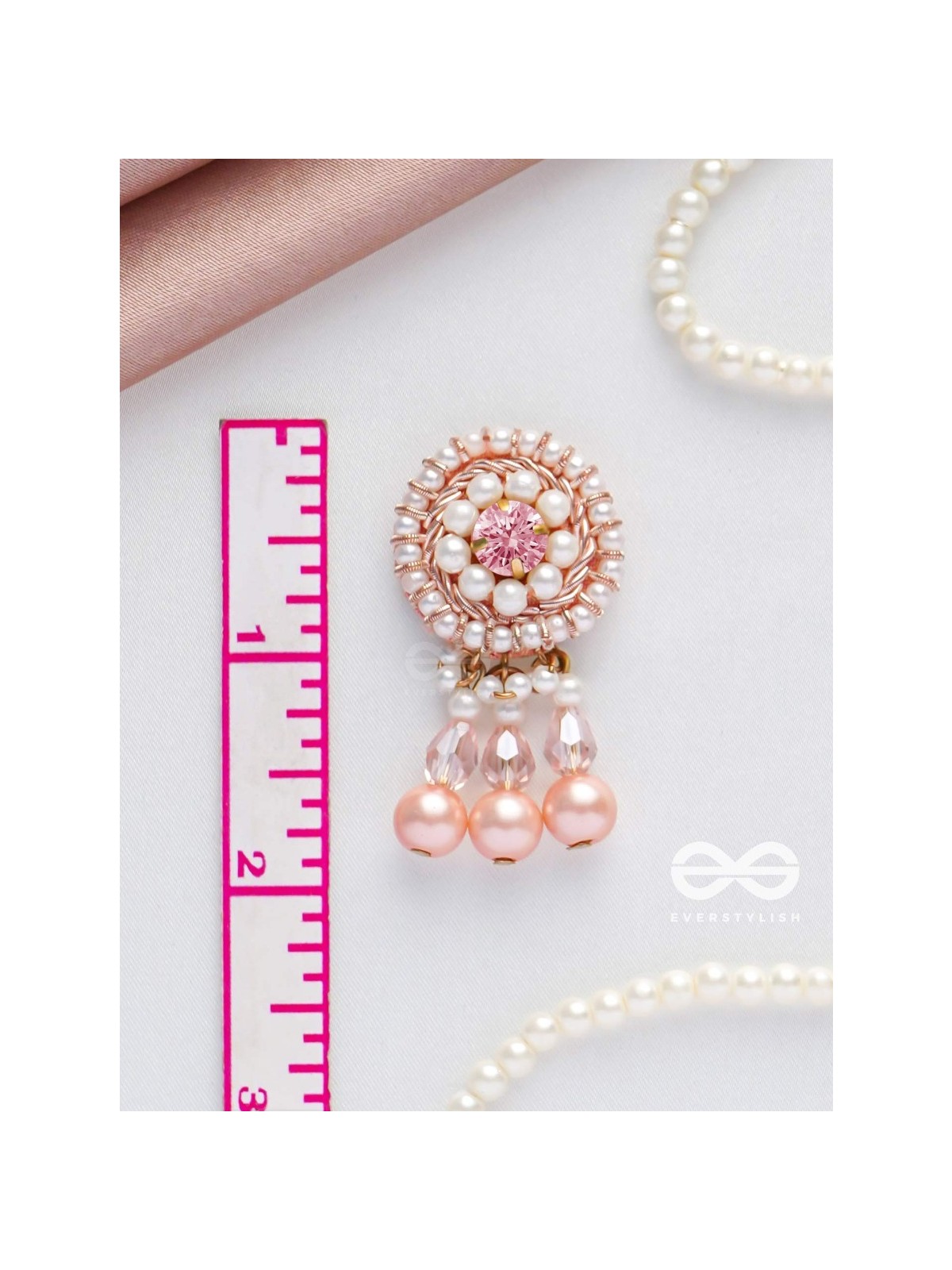 Lavana- The Graceful- Pearls and Glass Beads Embroidered Earrings 