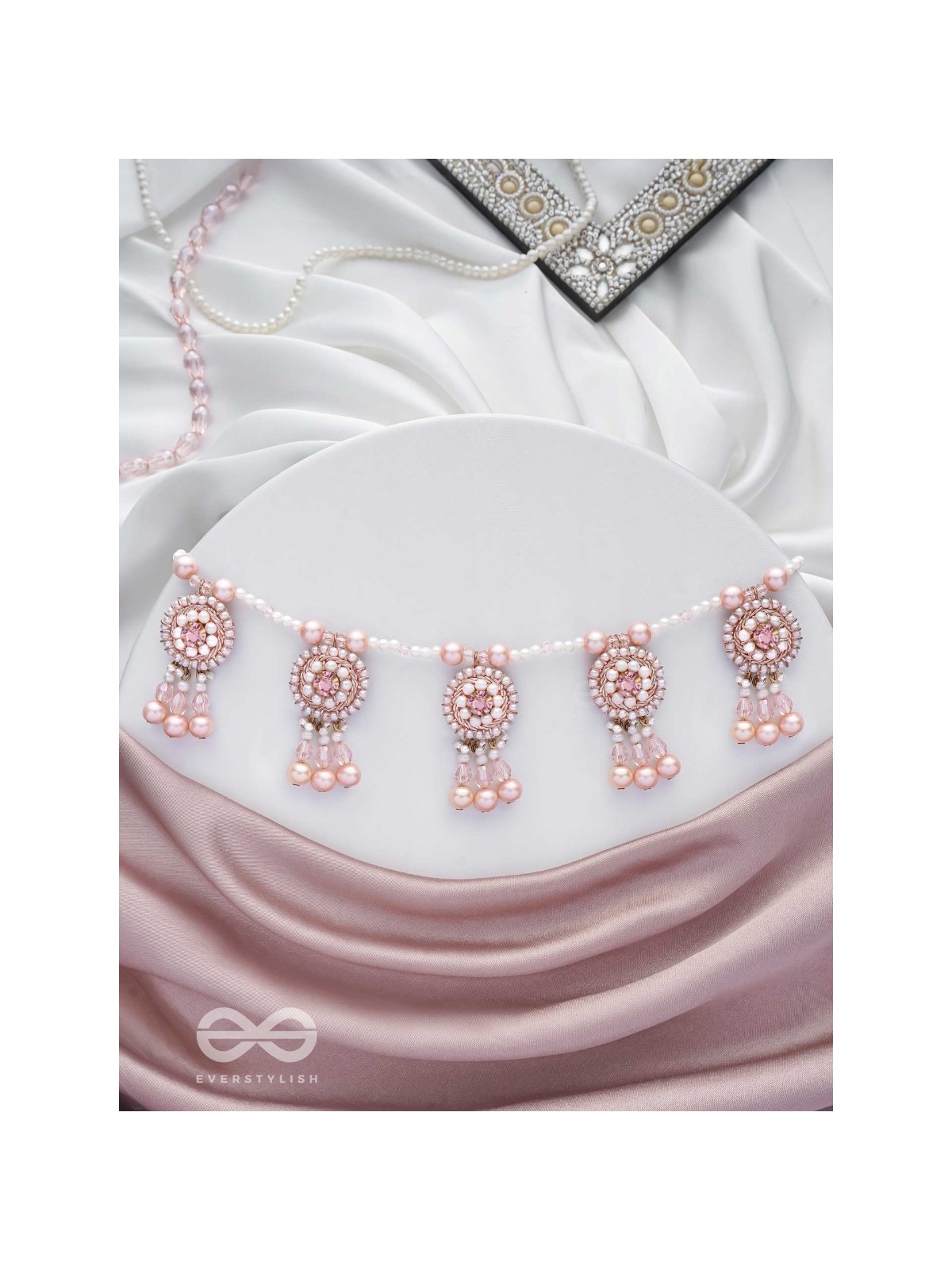 Shadwal- The Pretty Meadow- Pearls and Stones Embroidered Necklace 