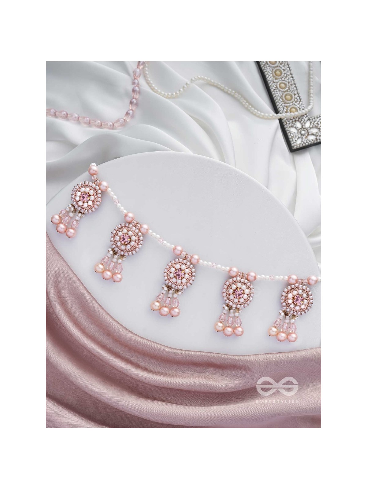 Shadwal- The Pretty Meadow- Pearls and Stones Embroidered Necklace 