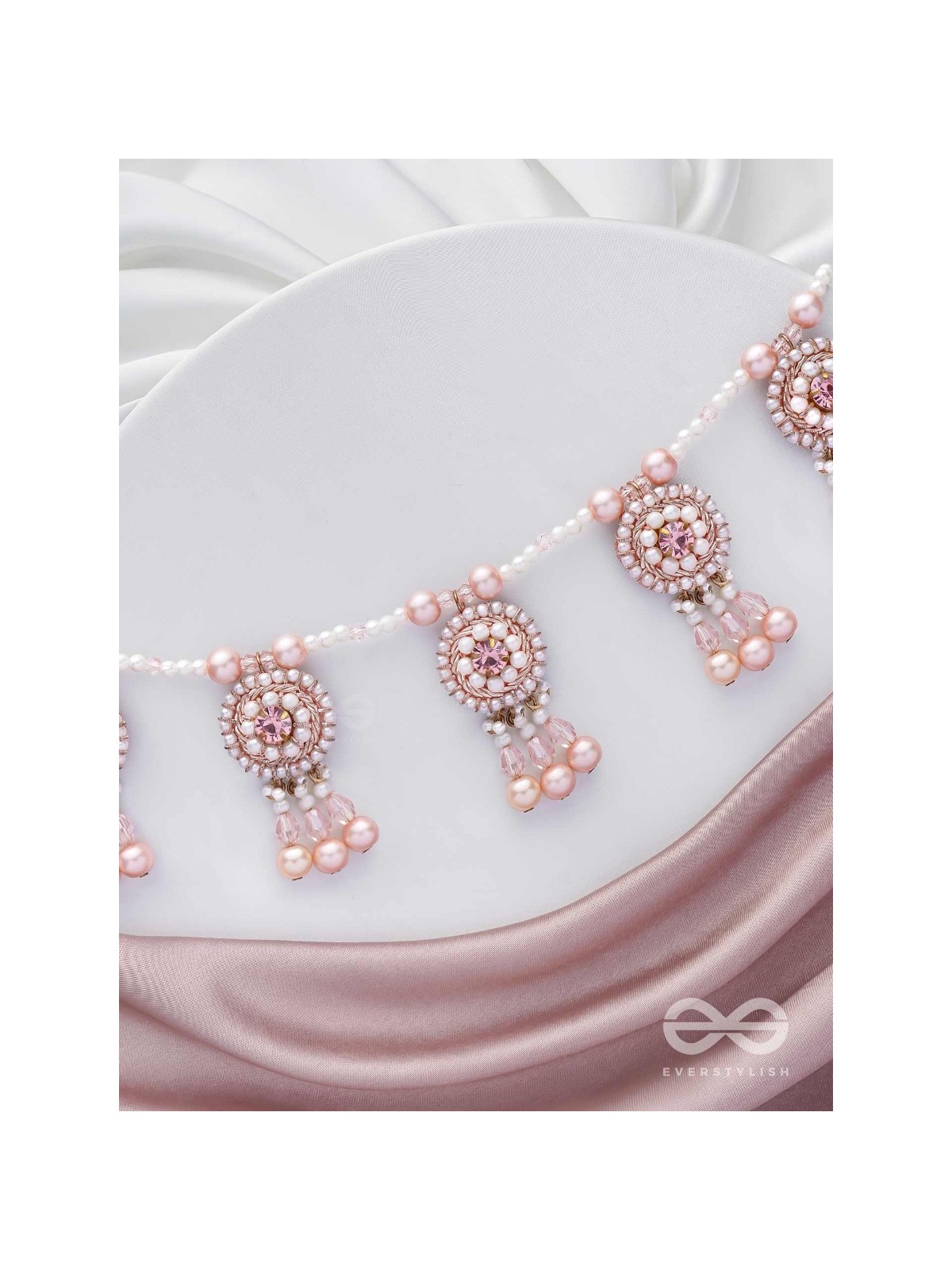 Shadwal- The Pretty Meadow- Pearls and Stones Embroidered Necklace 