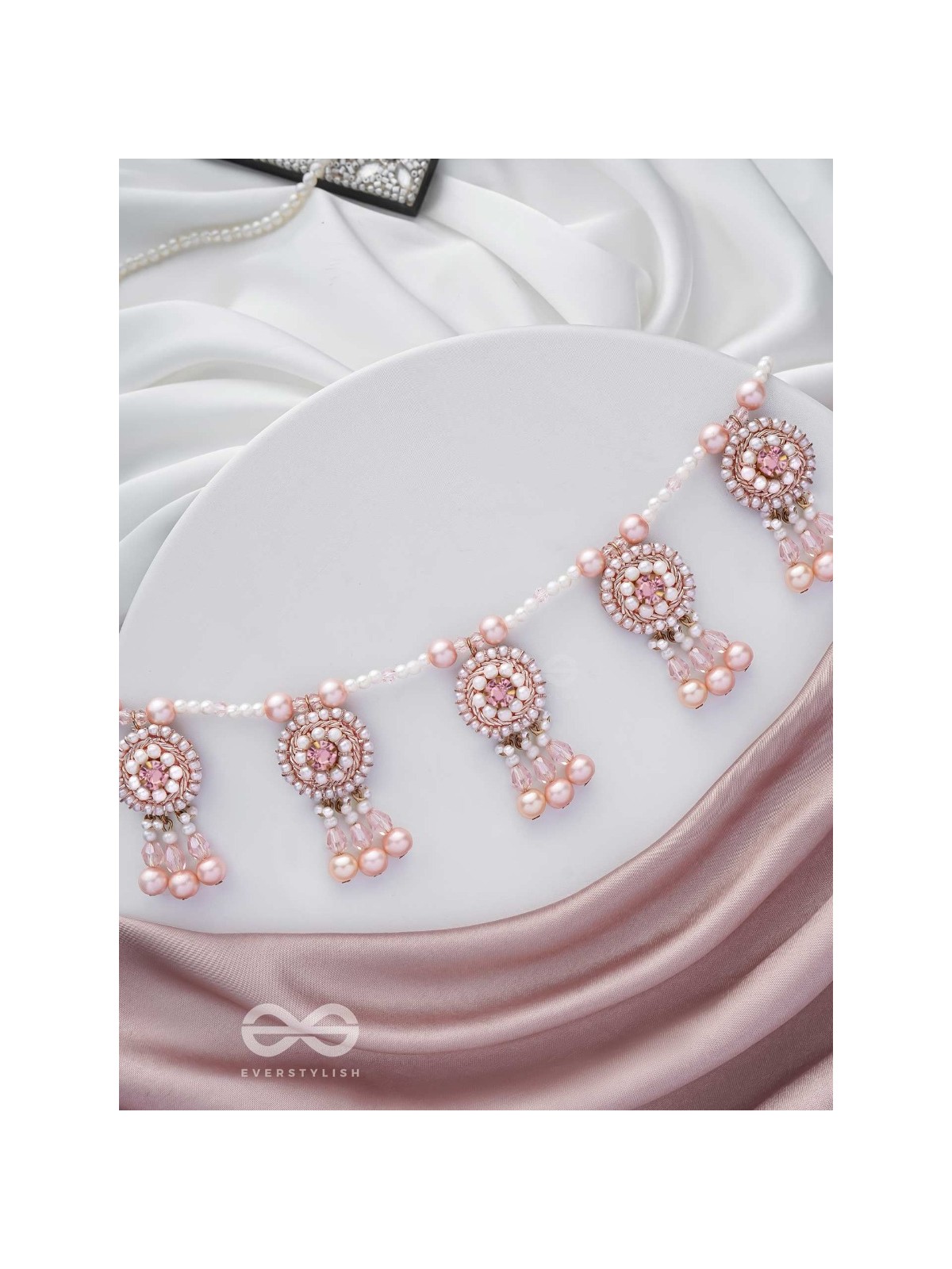 Shadwal- The Pretty Meadow- Pearls and Stones Embroidered Necklace 