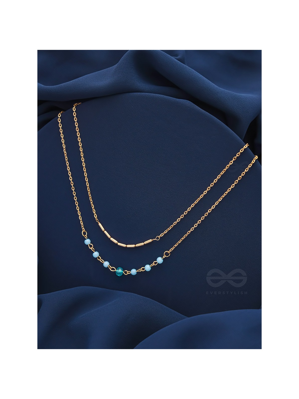 The Wonder Waters- Golden Layered Necklace With Anti-Tarnish Coating 