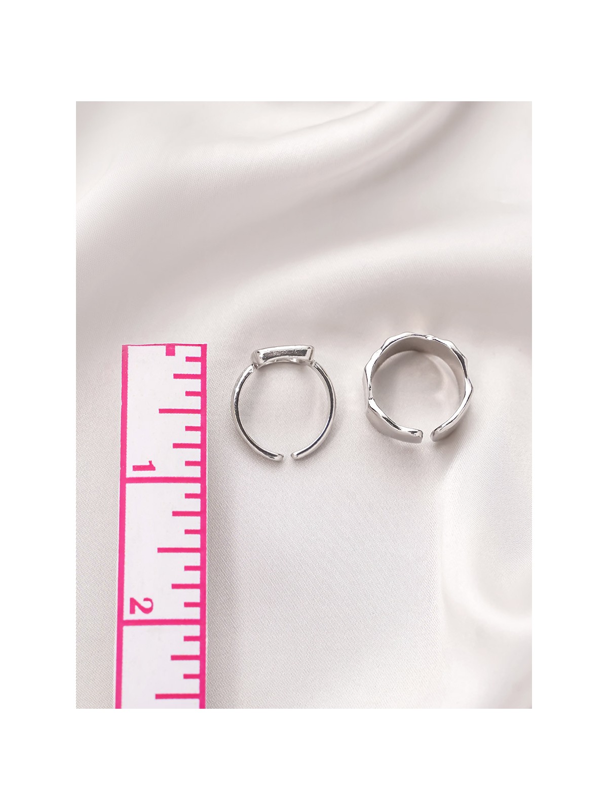 The Shimmering Quicksilver- Set of 2 Silver Rings