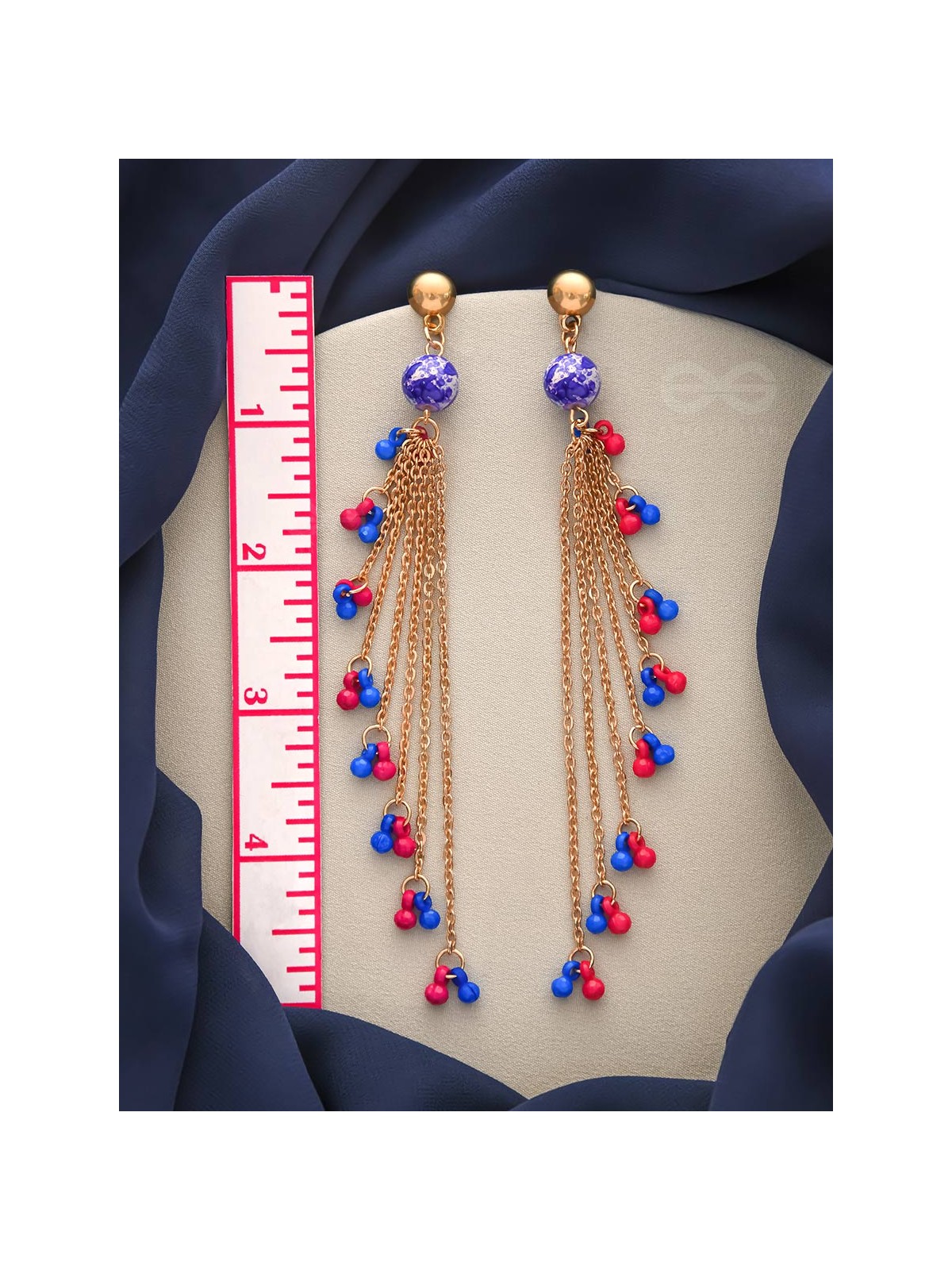 The Celestial Showers- Golden Embellished Earrings