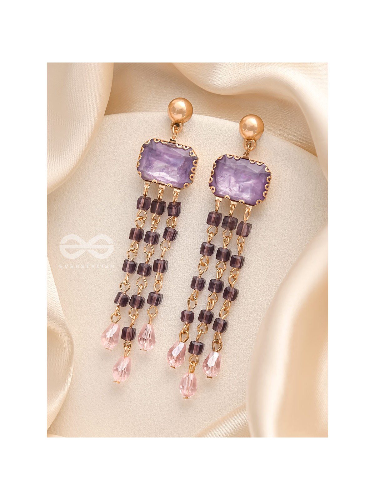 The Melting Mirror- Golden Embellished Earrings