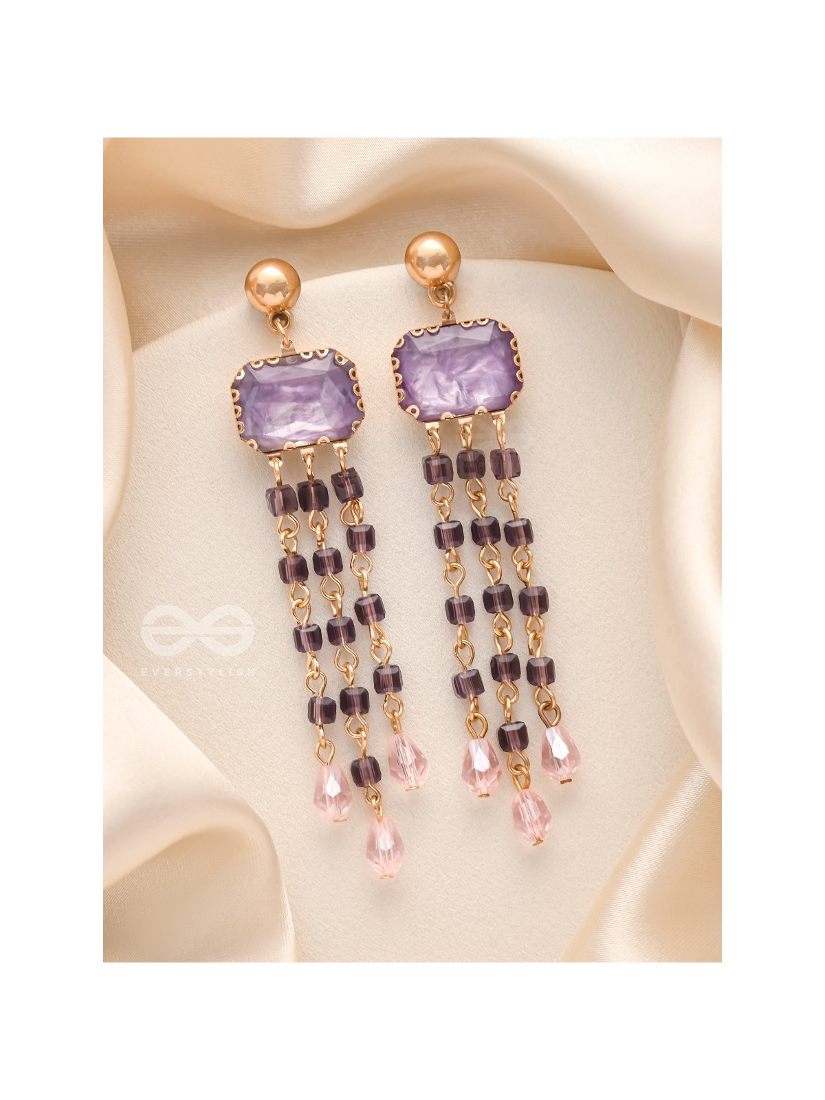 The Melting Mirror- Golden Embellished Earrings