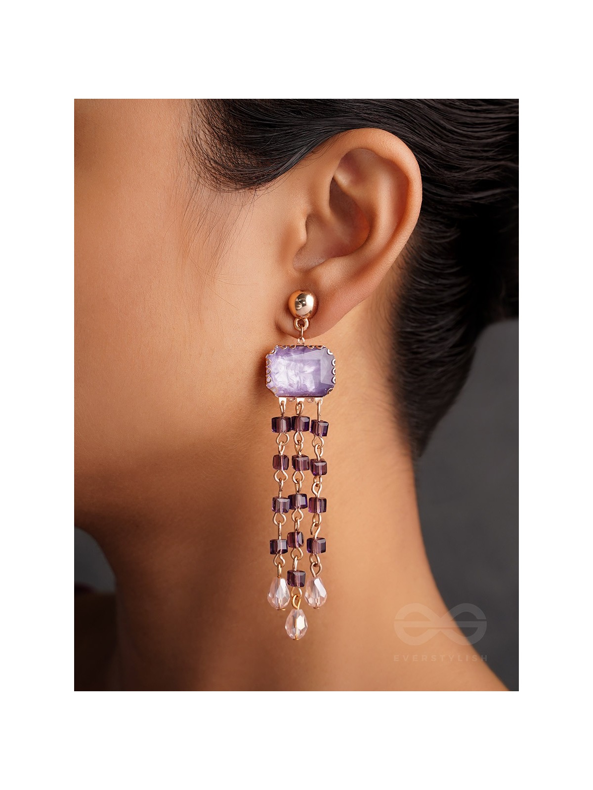 The Melting Mirror- Golden Embellished Earrings