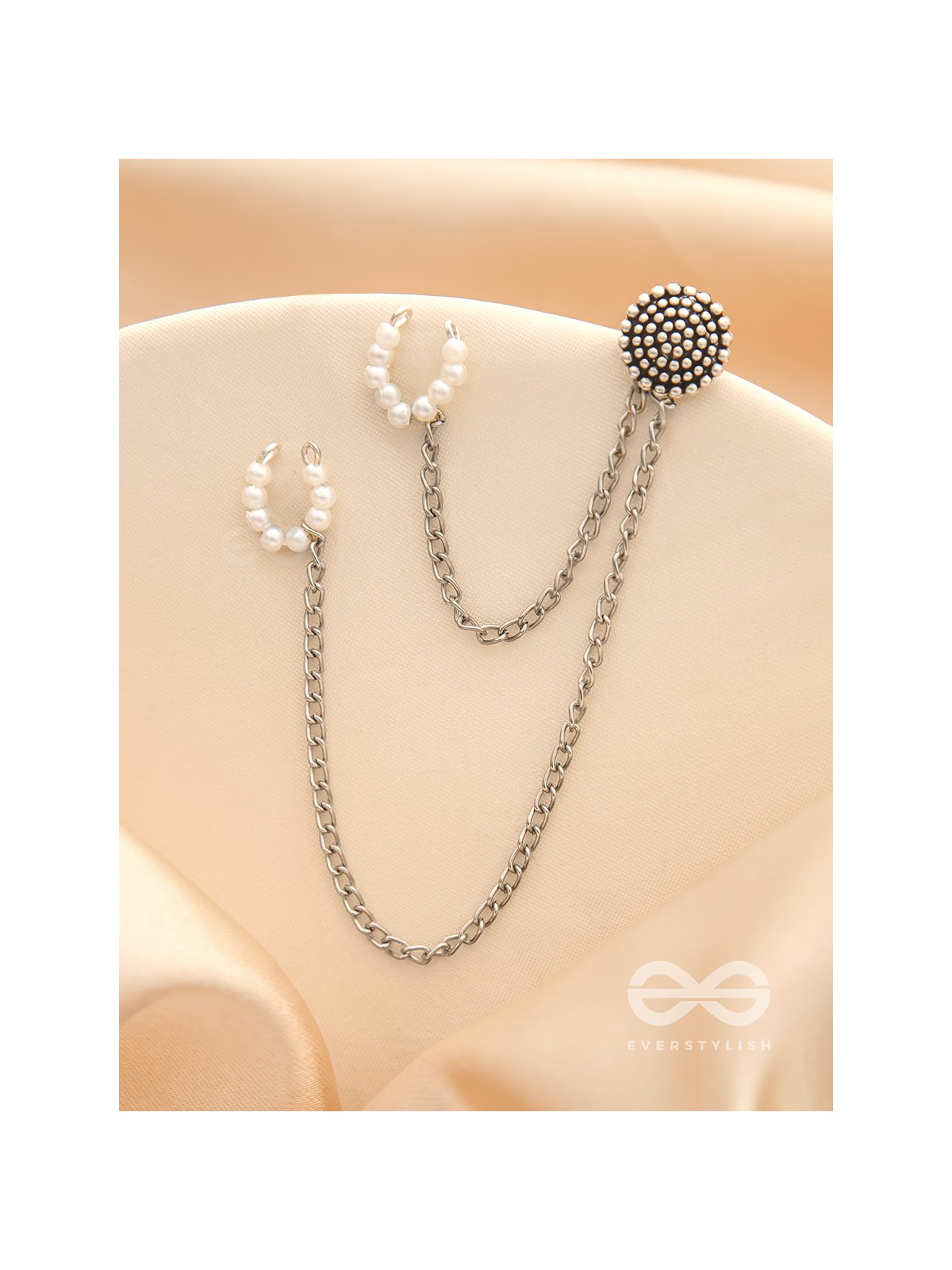 The Falling Stars- Oxidised Beads Earcuff (One Ear)