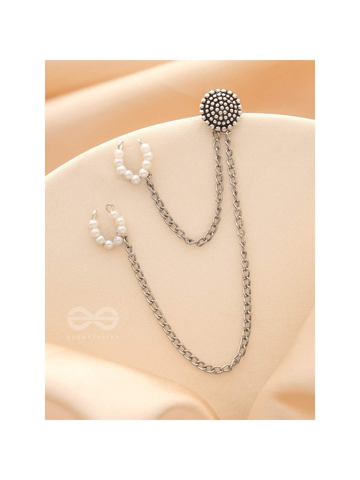 The Falling Stars- Oxidised Beads Earcuff (One Ear)