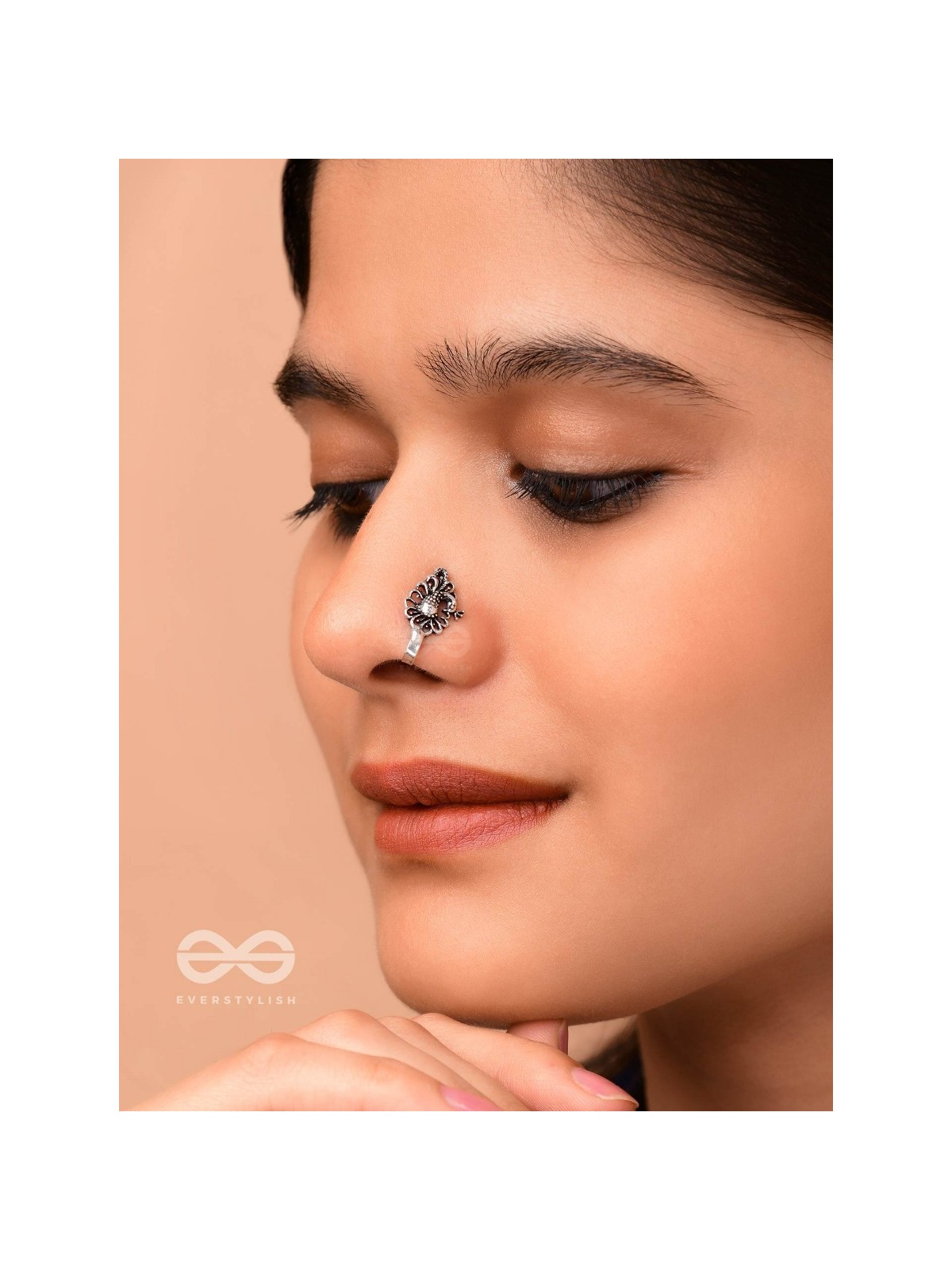 A DAZZLING BEAUTY - OXIDISED PRESS-ON NOSEPIN