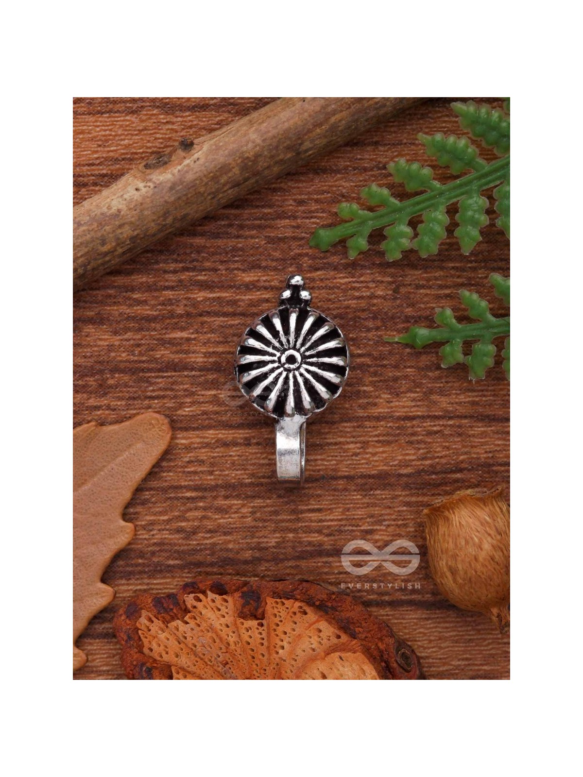 A MYSTIC CHAKRA - OXIDISED PRESS-ON NOSEPIN