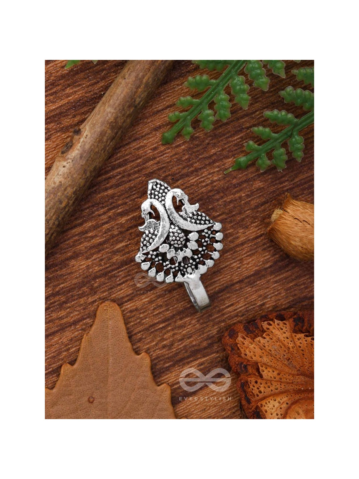 BIRDS OF PARADISE - OXIDISED NON-PIERCED NOSERING