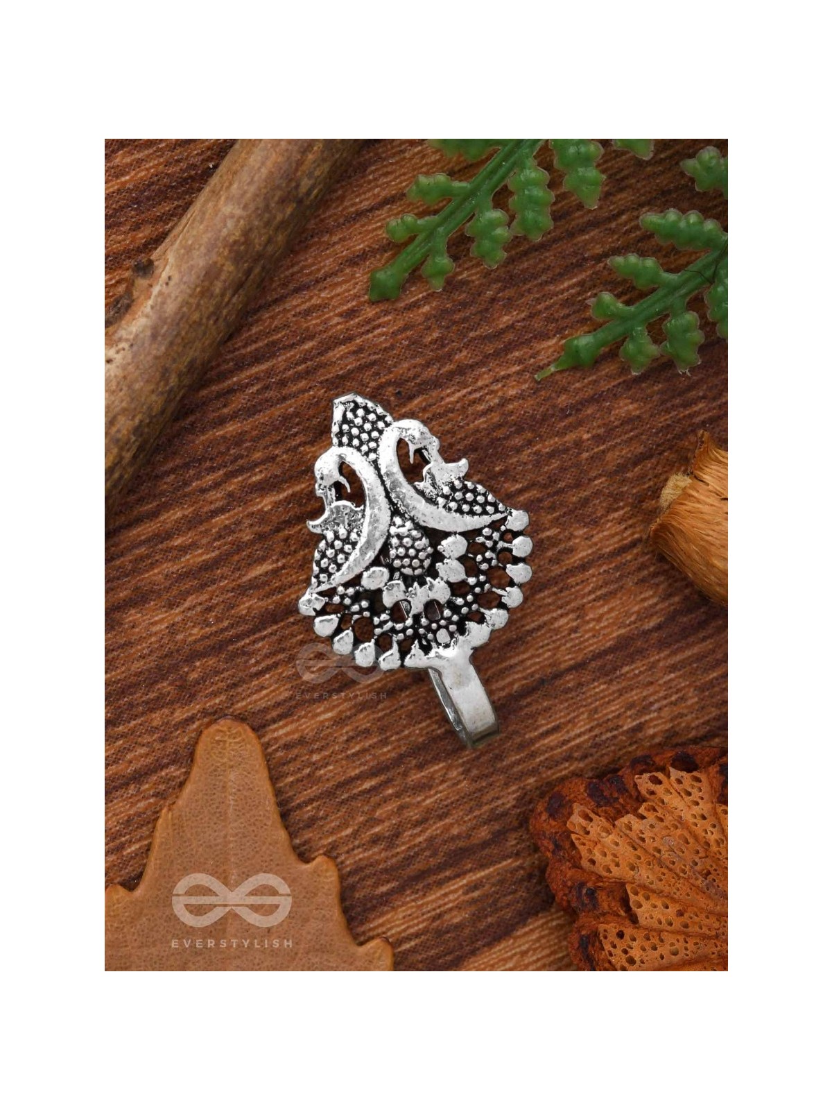 BIRDS OF PARADISE - OXIDISED NON-PIERCED NOSERING