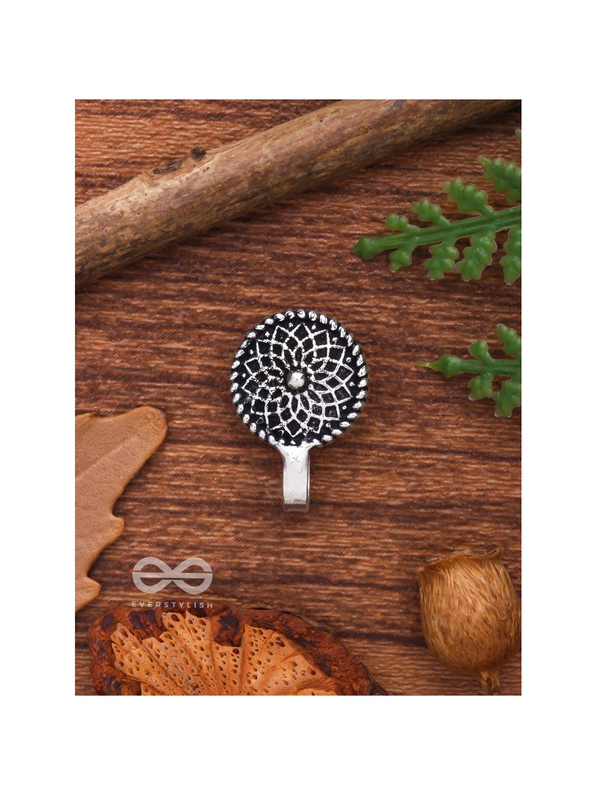 THE MANDALA MAGIC - OXIDISED NON-PIERCED NOSERING