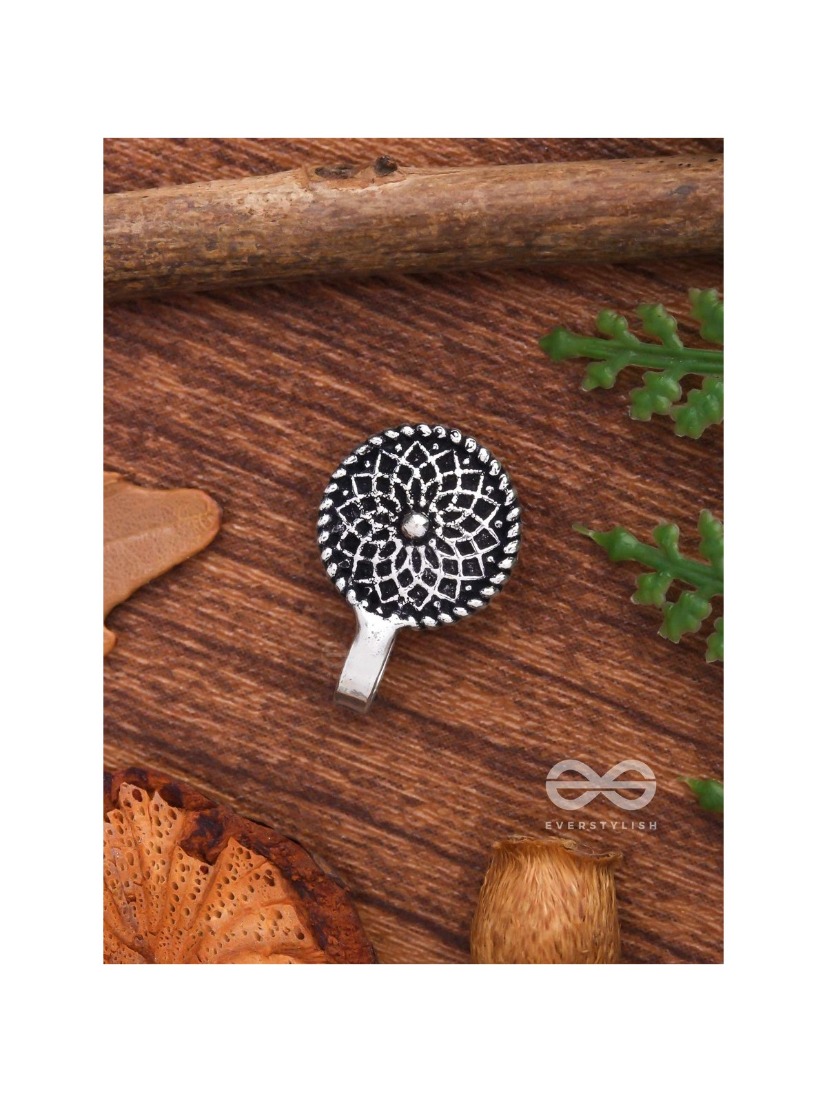 THE MANDALA MAGIC - OXIDISED NON-PIERCED NOSERING