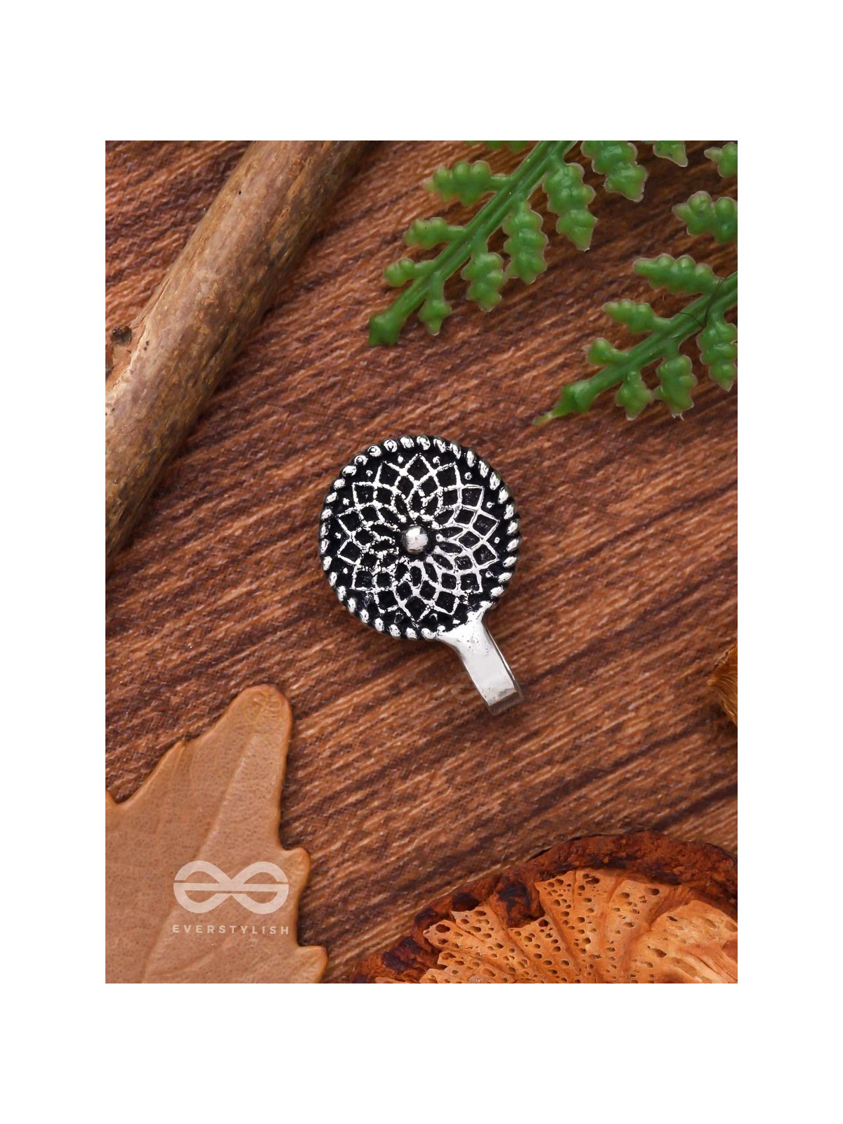 THE MANDALA MAGIC - OXIDISED NON-PIERCED NOSERING