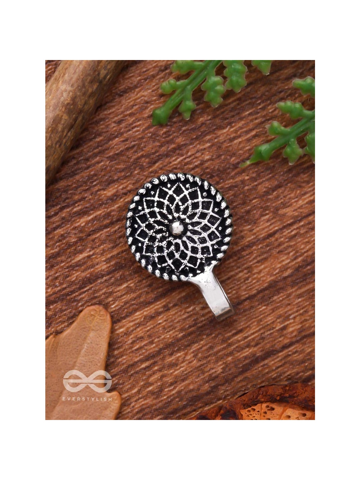 THE MANDALA MAGIC - OXIDISED NON-PIERCED NOSERING