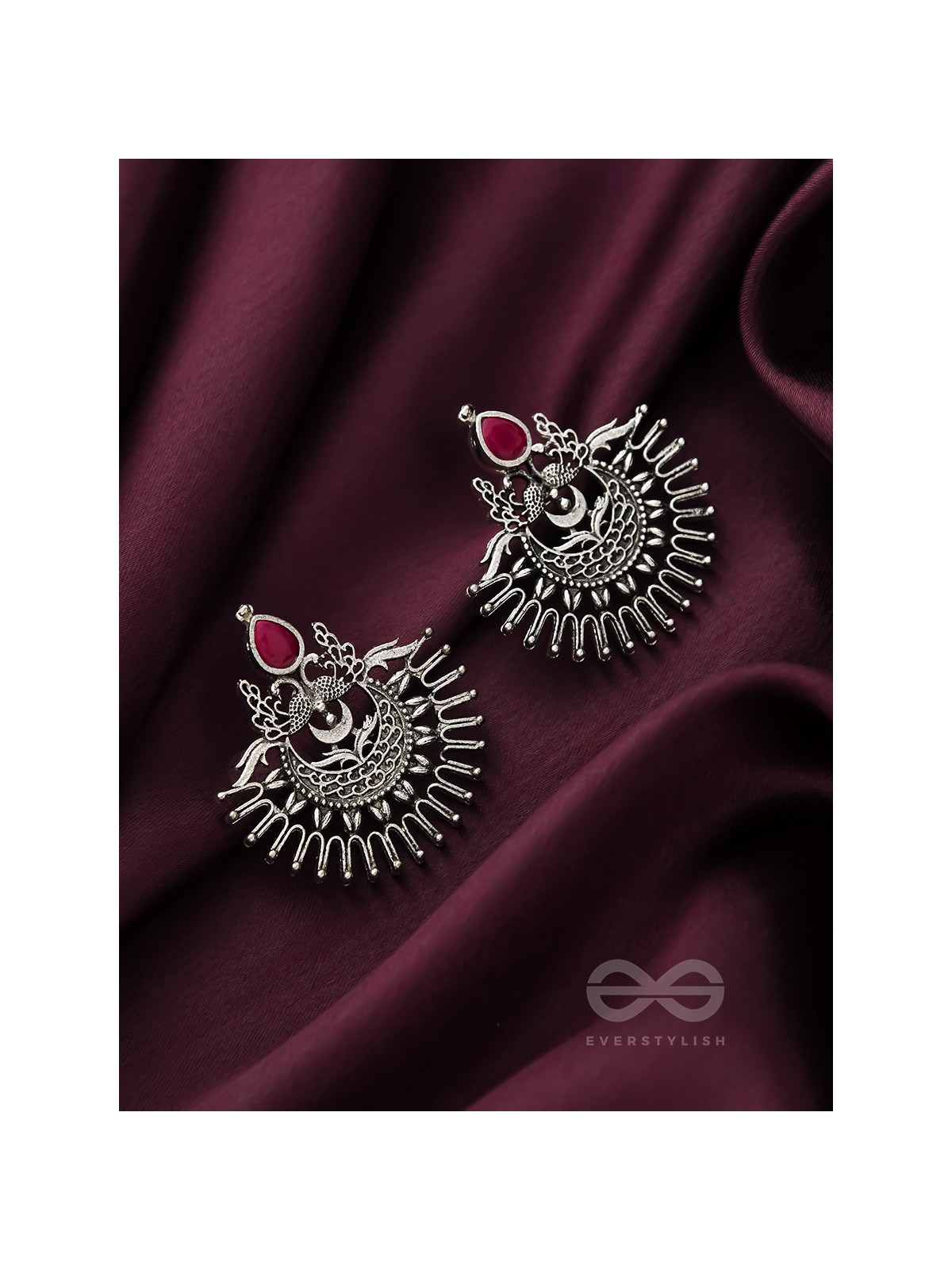 The Violet Vesper- Oxidised Embellished Earrings