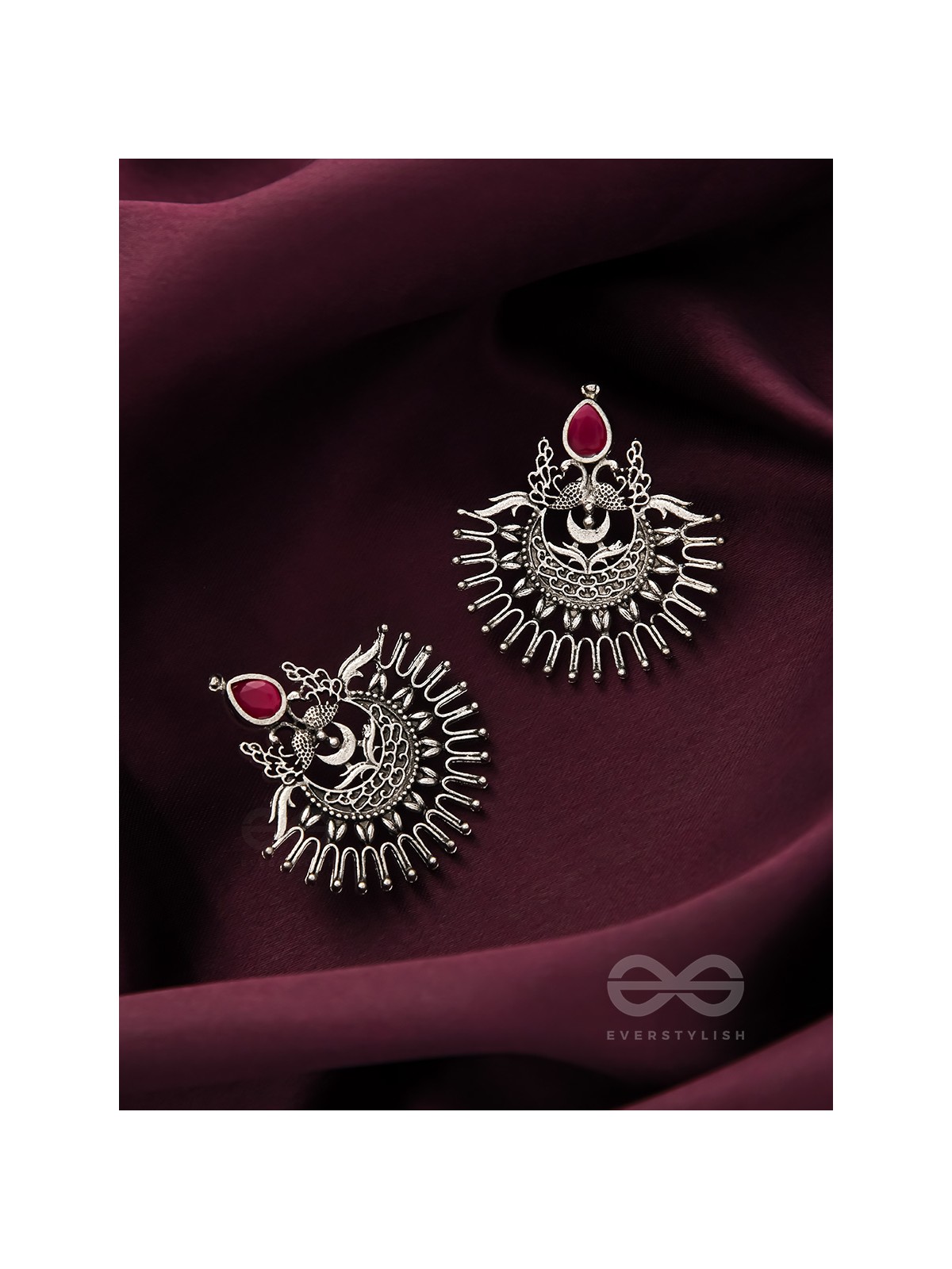 The Violet Vesper- Oxidised Embellished Earrings
