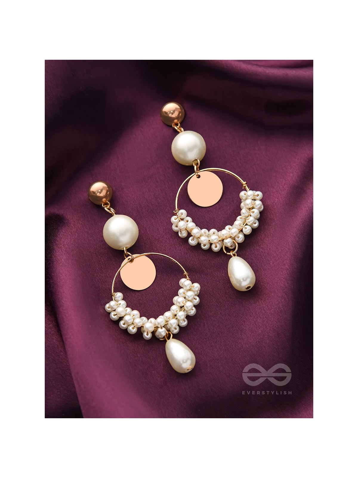 The Ivory Moon- Golden Pearl Earrings