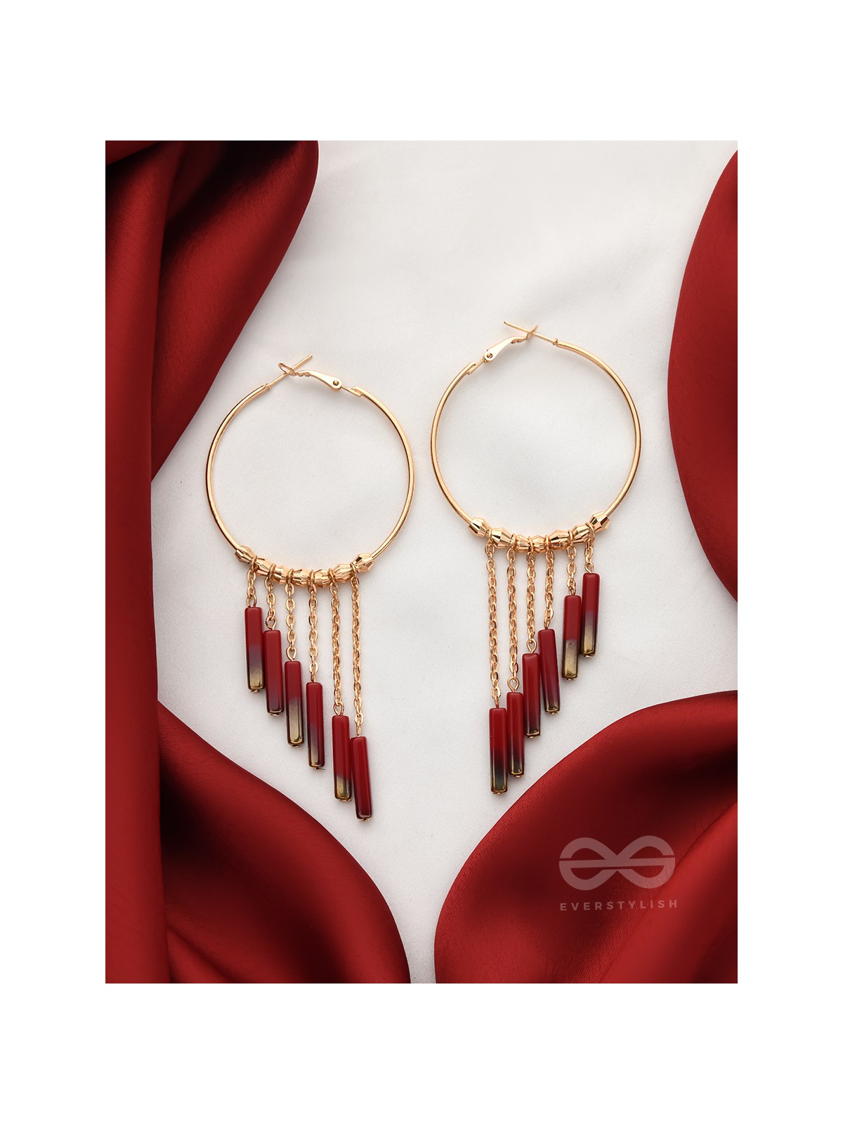 The Waxing Moon- Golden Embellished Earrings