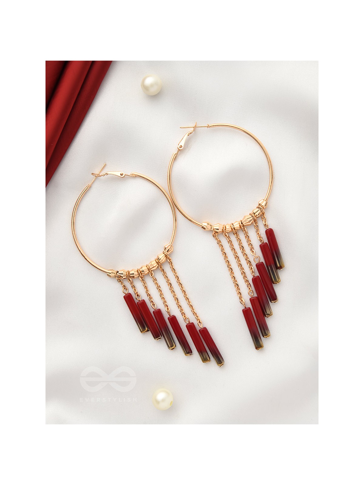 The Waxing Moon- Golden Embellished Earrings
