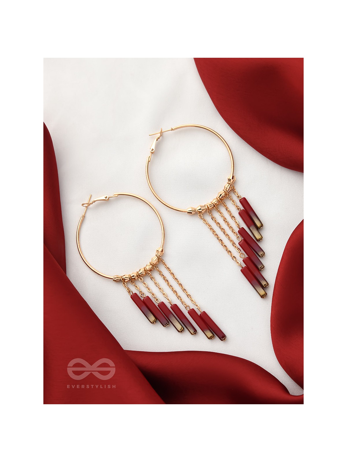 The Waxing Moon- Golden Embellished Earrings