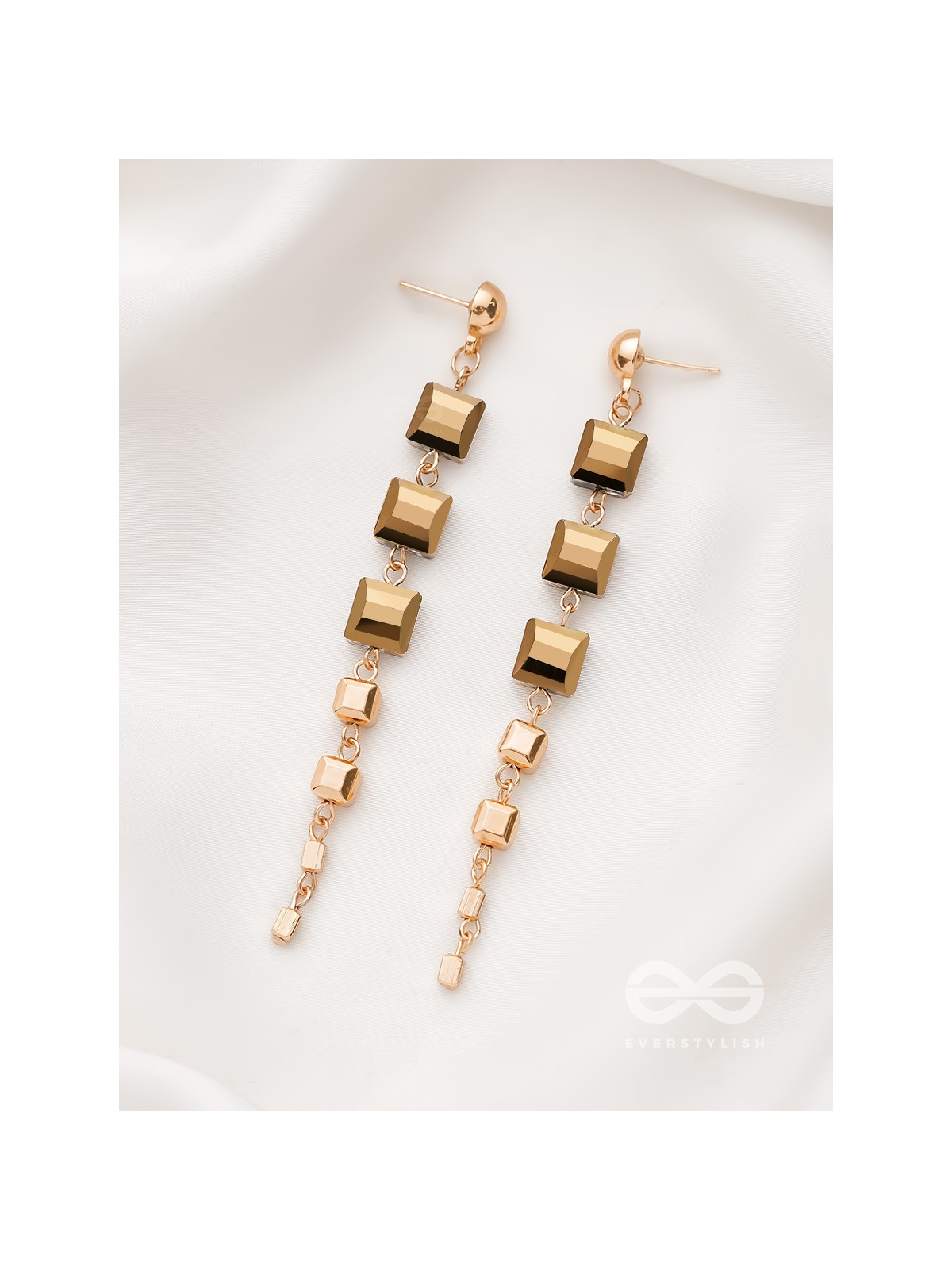 The Party Piece- Golden Embellished Earrings