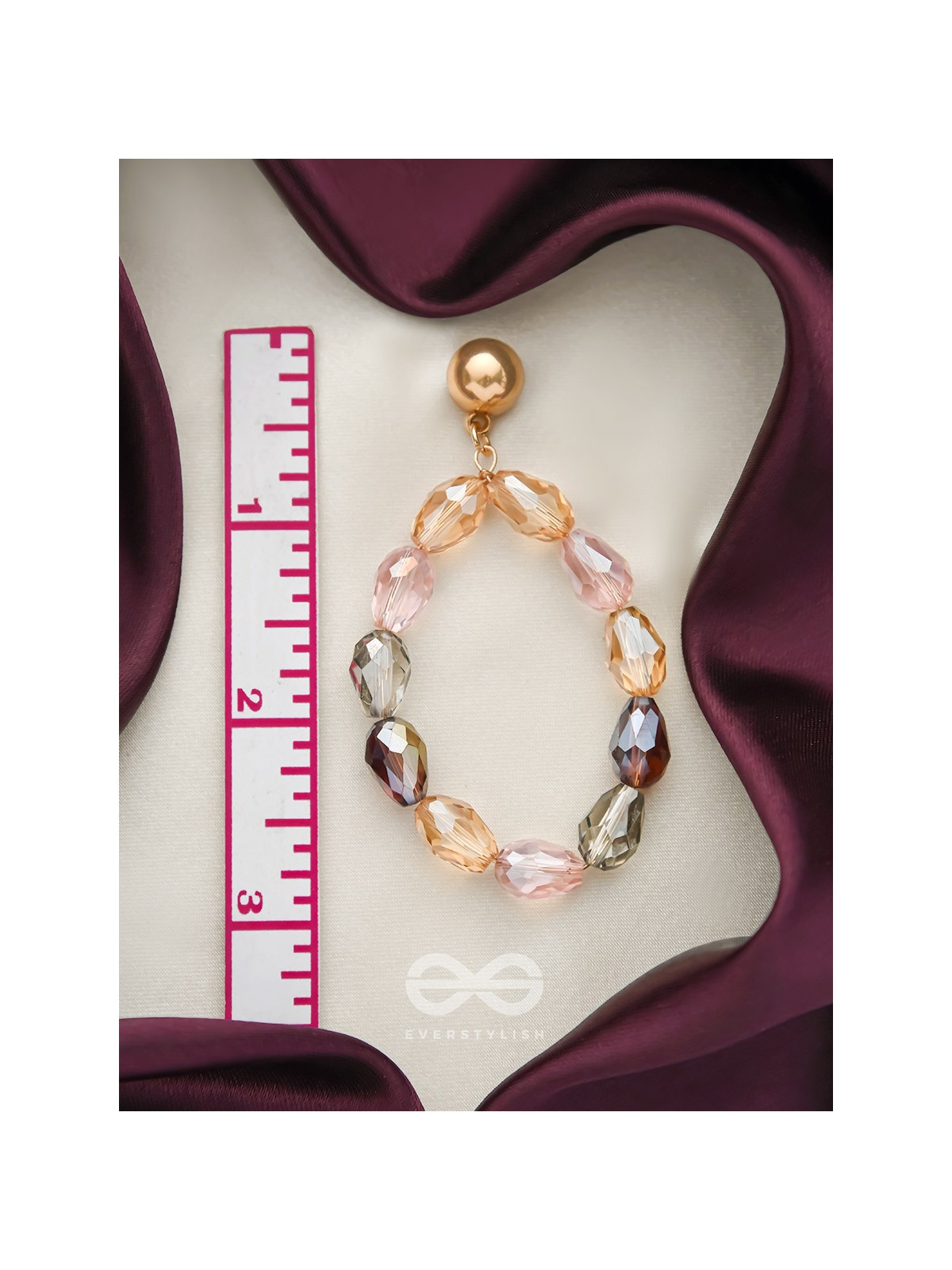 The Glassy Pebbles- Golden Embellished Earrings