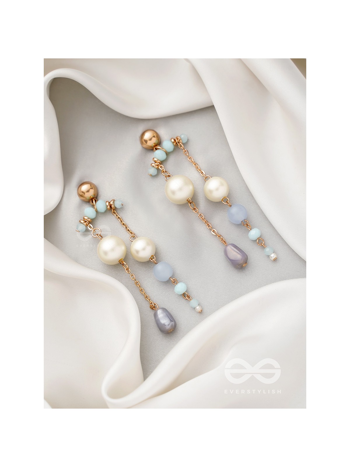 The Rain Shower- Golden Embellished Earrings