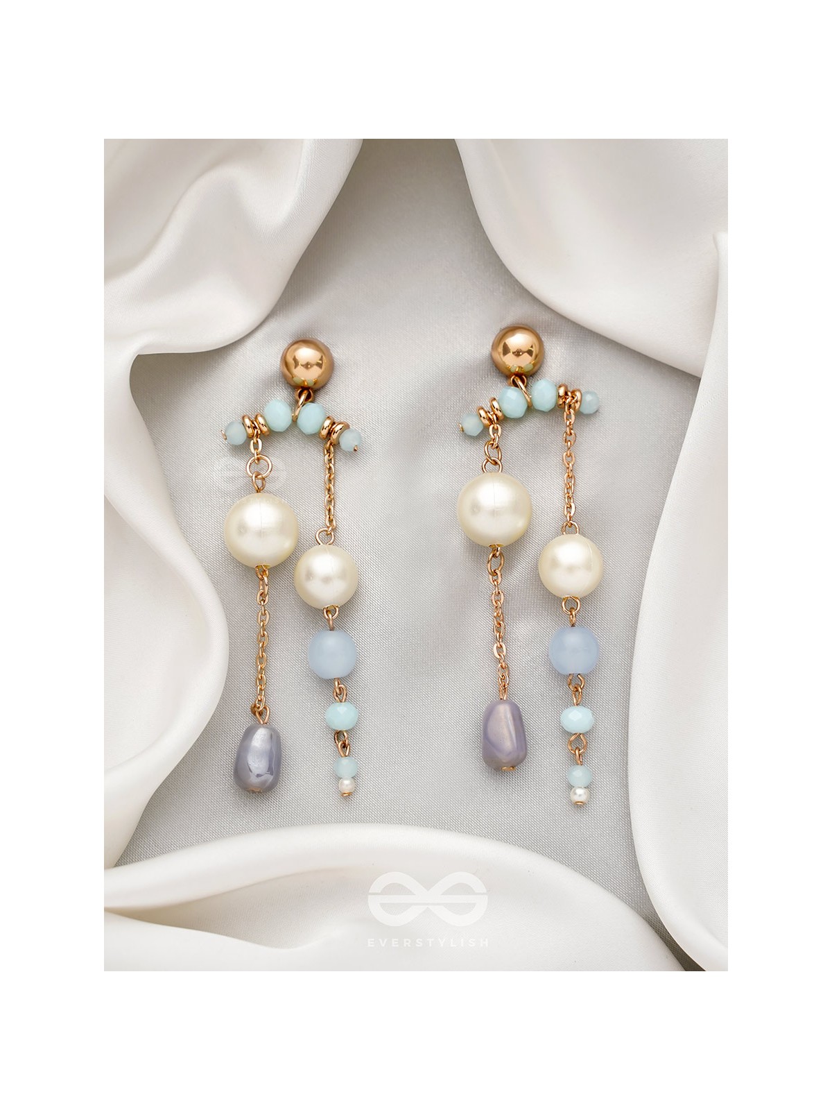 The Rain Shower- Golden Embellished Earrings